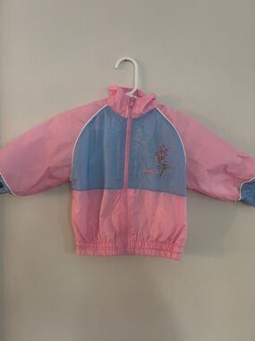 Vtg Weebok Reebok Lined Windbreaker Toddler Jacket 12 Months Flower Embroidered